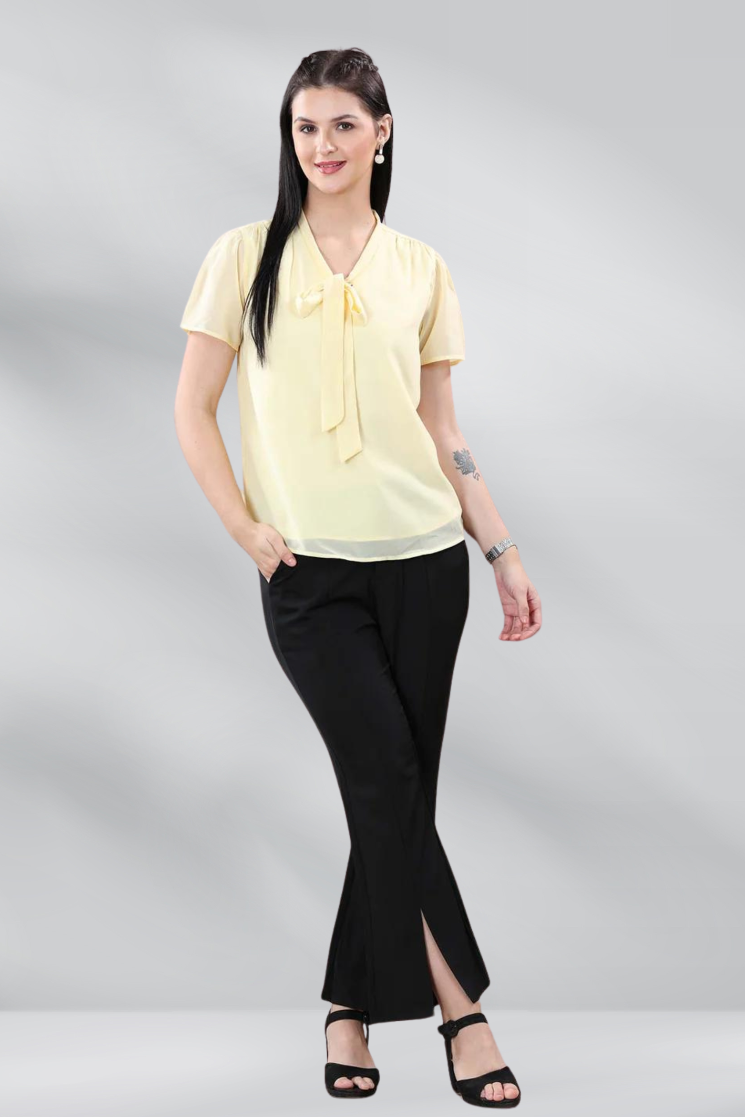 Georgette Plain Top -Freyaa