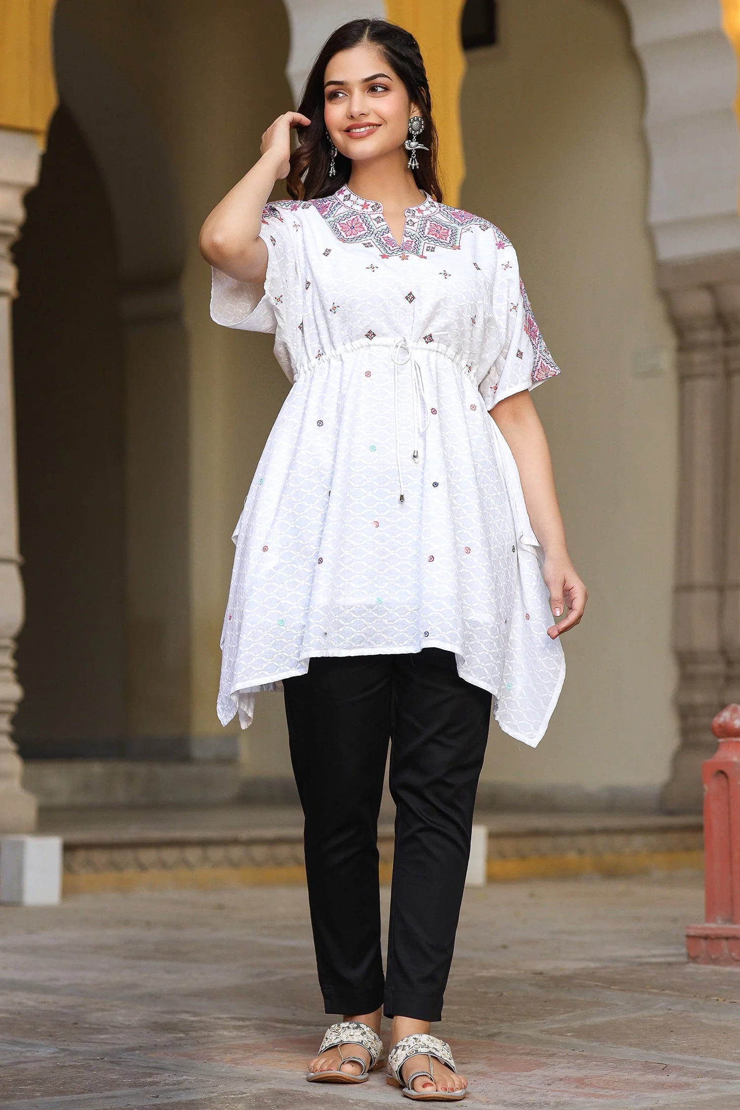 Cotton Tunic Waist Tie Up