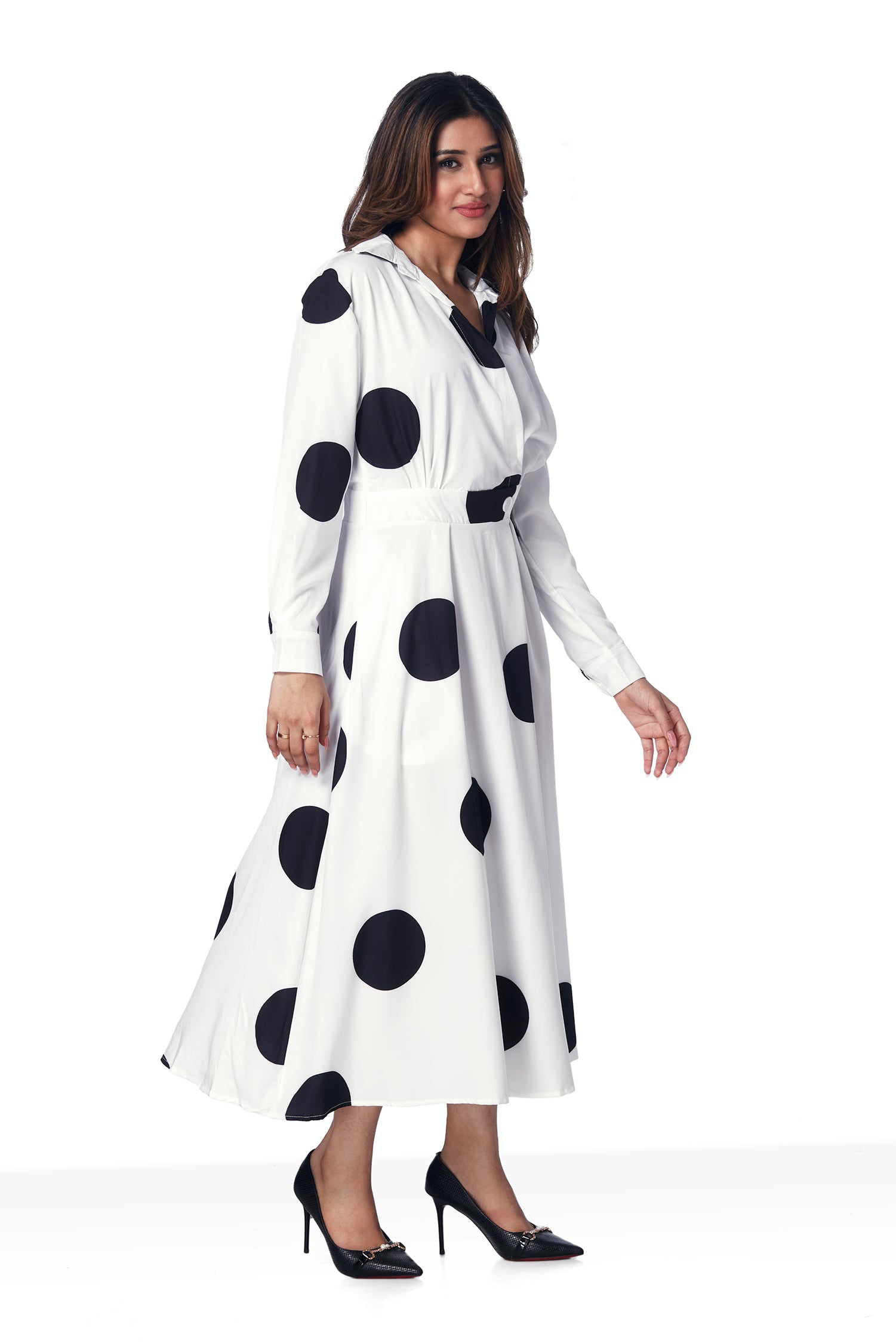 Polka Dots Dress - White