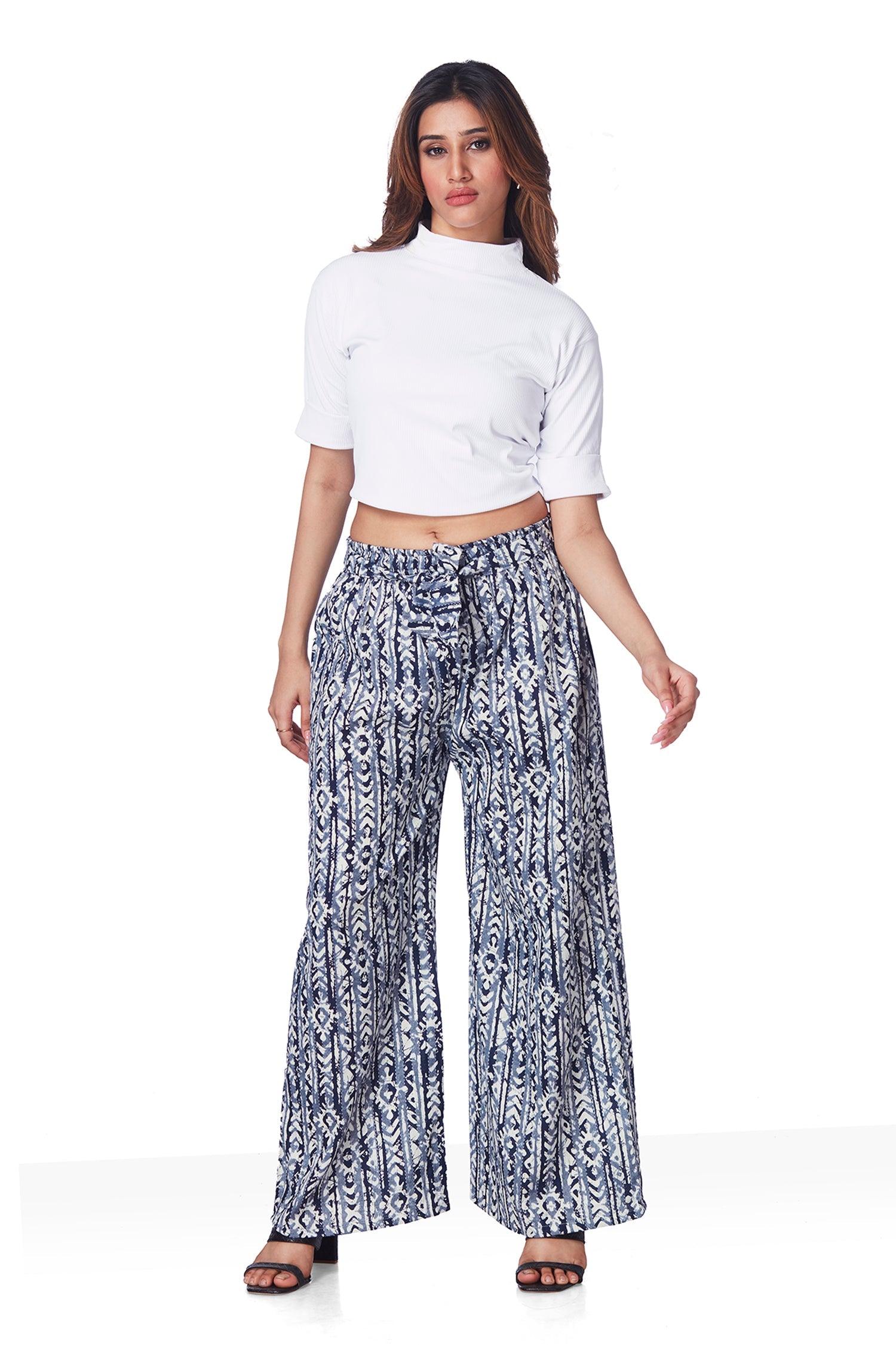 Printed Plazo Pant with Belt