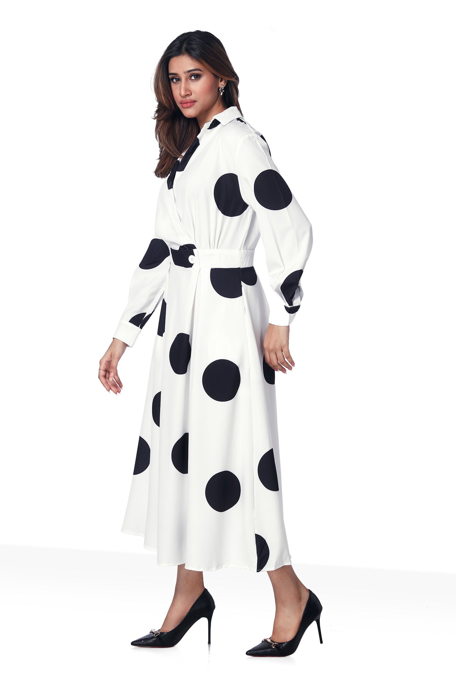 Polka Dots Dress - White