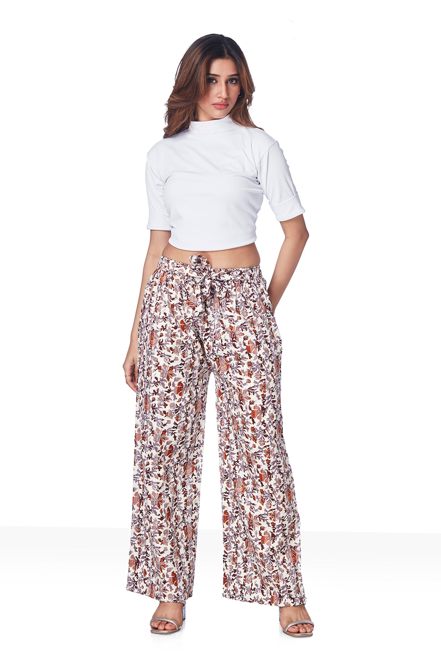 Printed Plazo Pant with Belt