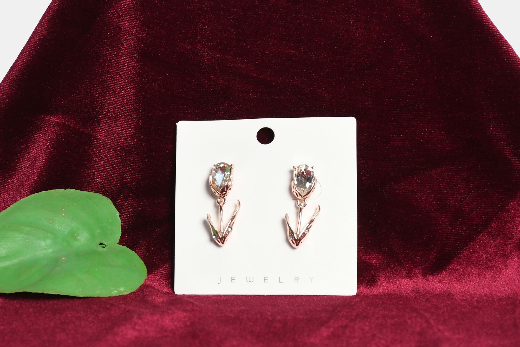 Tulip Flower Rose Gold Dangle Earrings - Freyaa