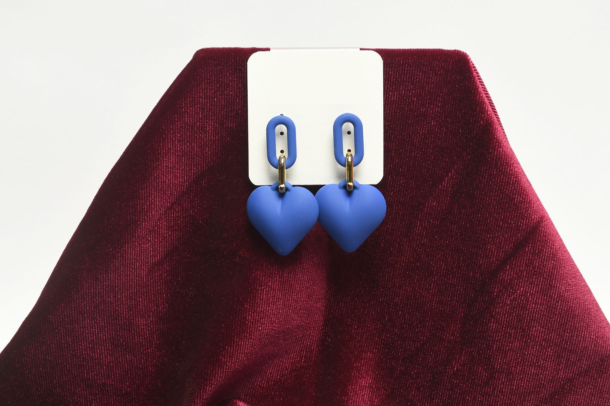 Blue Candy Colors Big Heart Drop Earring- Freyaa