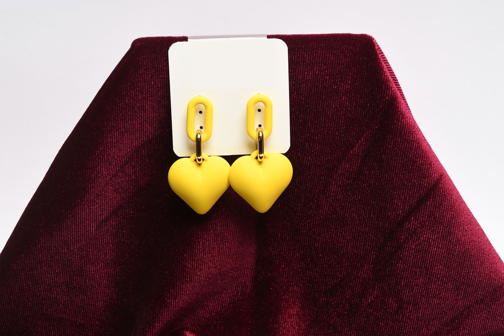 Yellow Candy Colors Big Heart Drop Earring- Freyaa