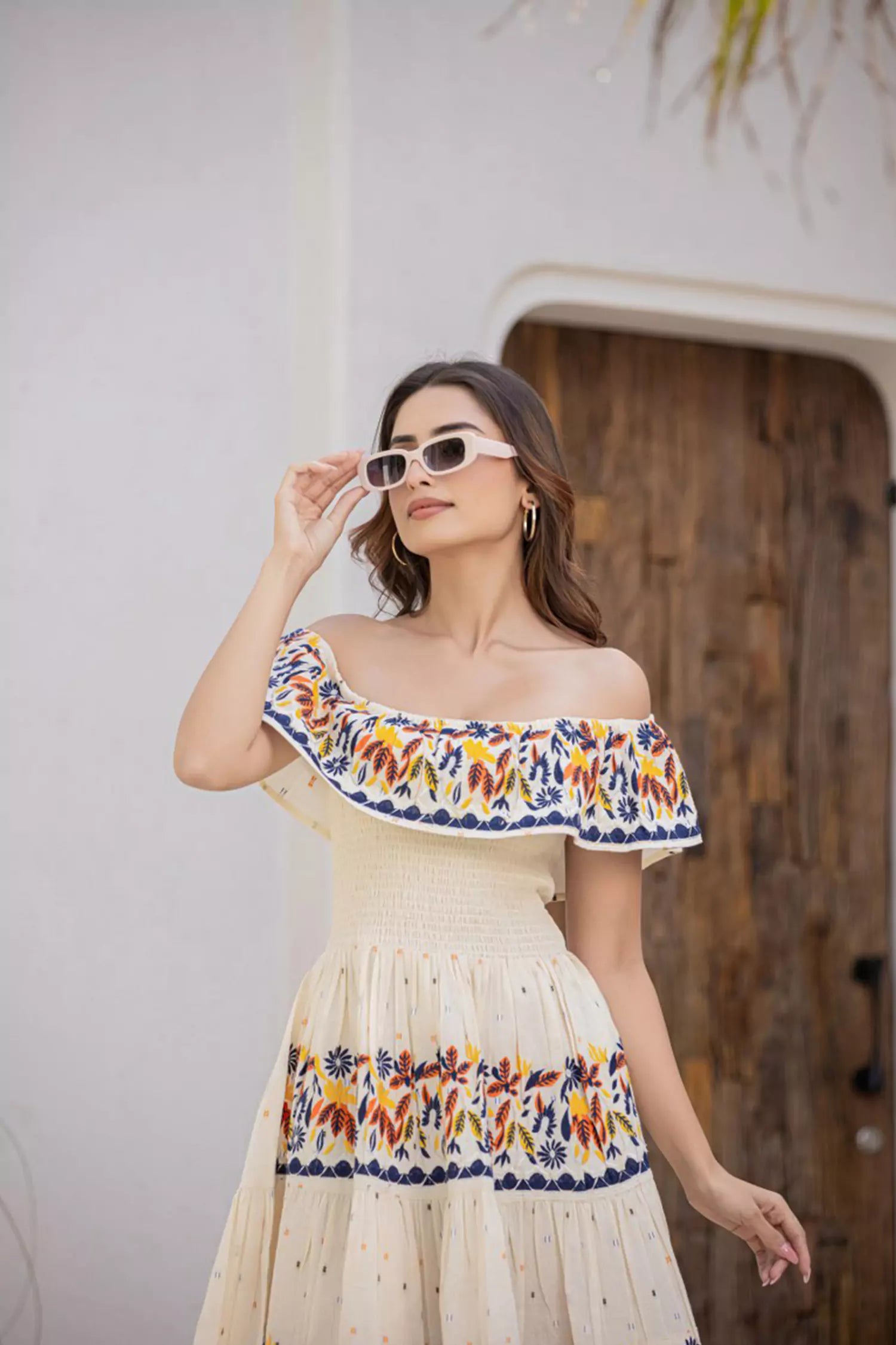 Off Shoulder Embroidered Tunic 4 - Freyaa