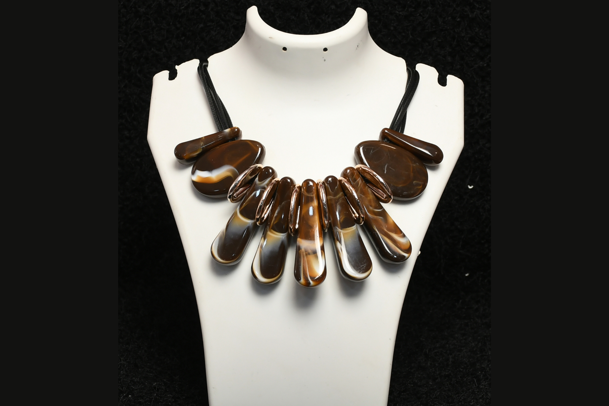 Embellished Brown Necklace - Freyaa