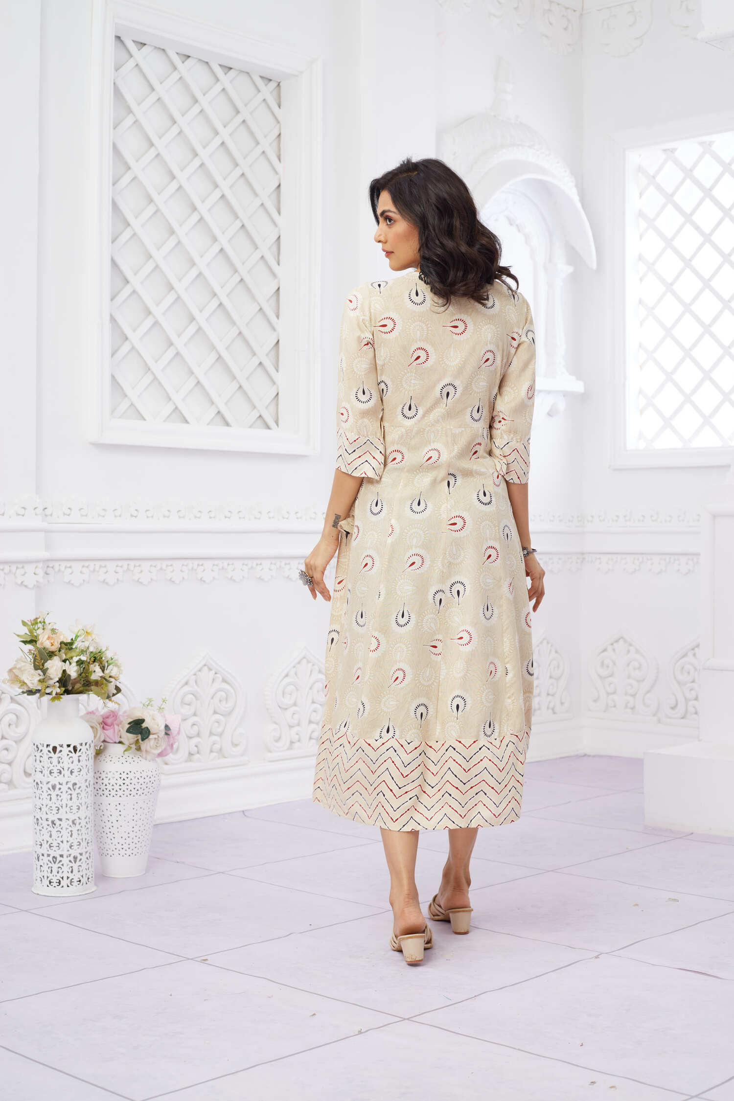 Mul Cotton Embroidery Dress 4 - Freyaa