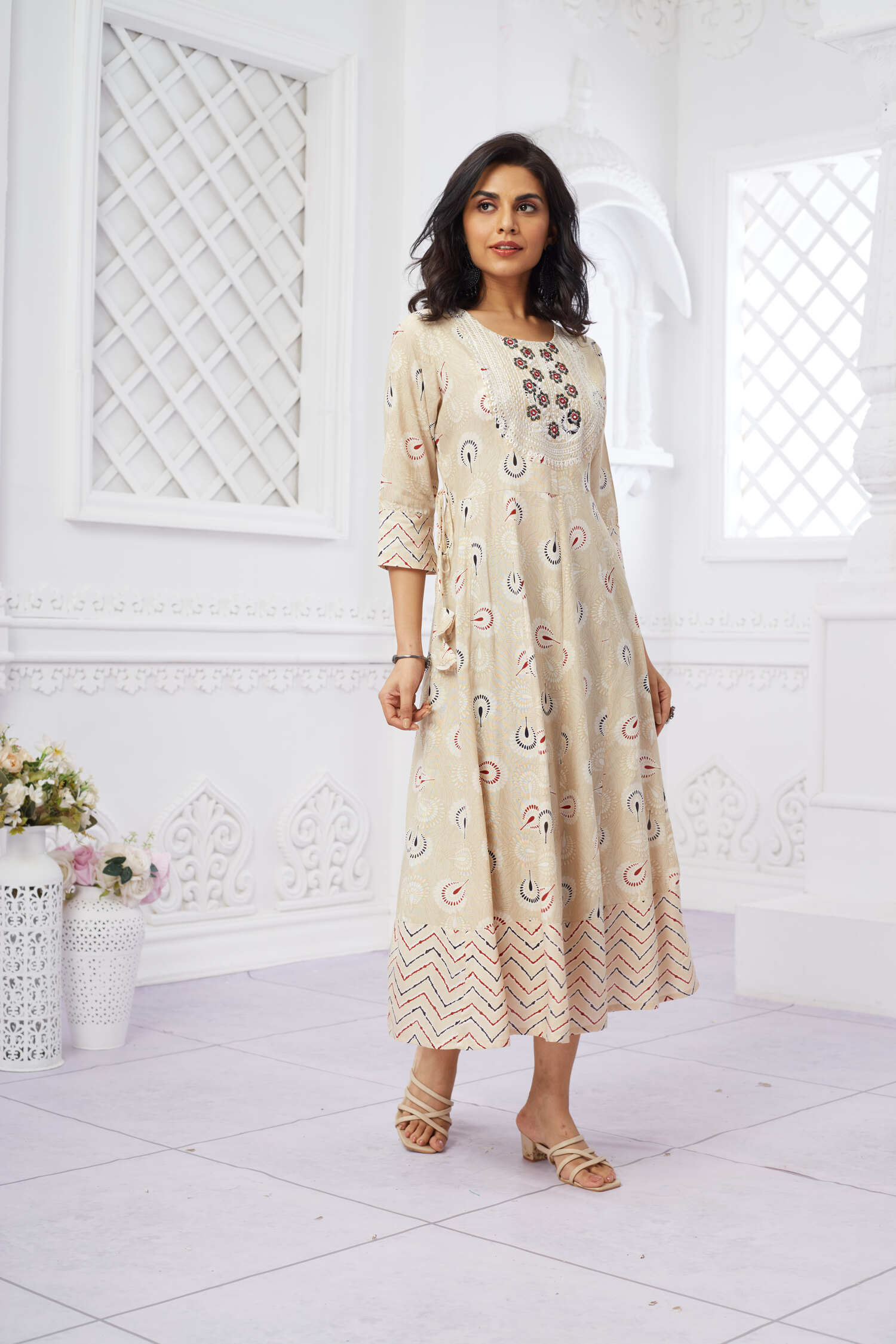 Mul Cotton Embroidery Dress 1 - Freyaa