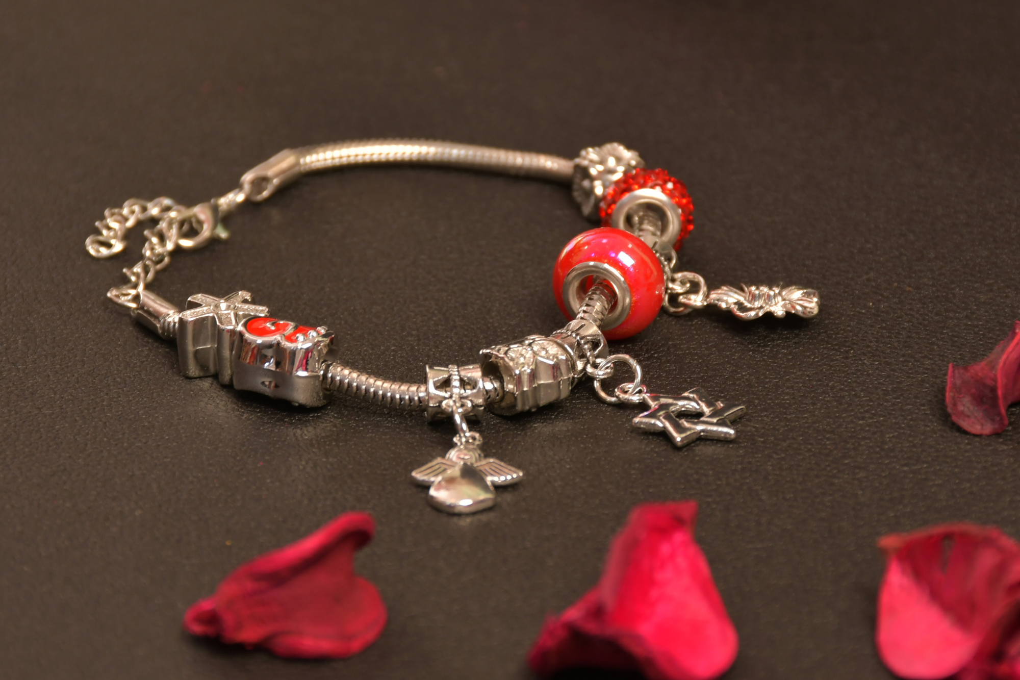 Oxidised Red Bracelet- Freyaa