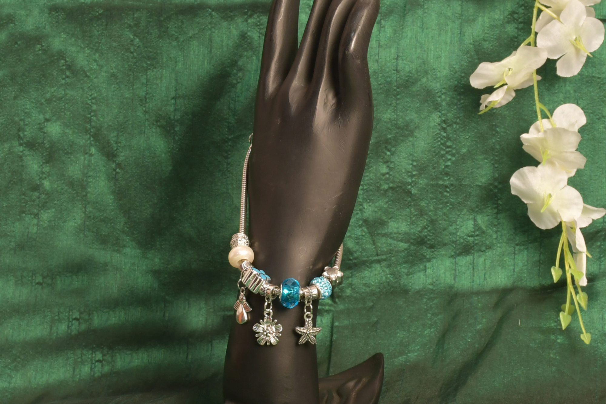 Oxidised Skyblue  Bracelet- Freyaa