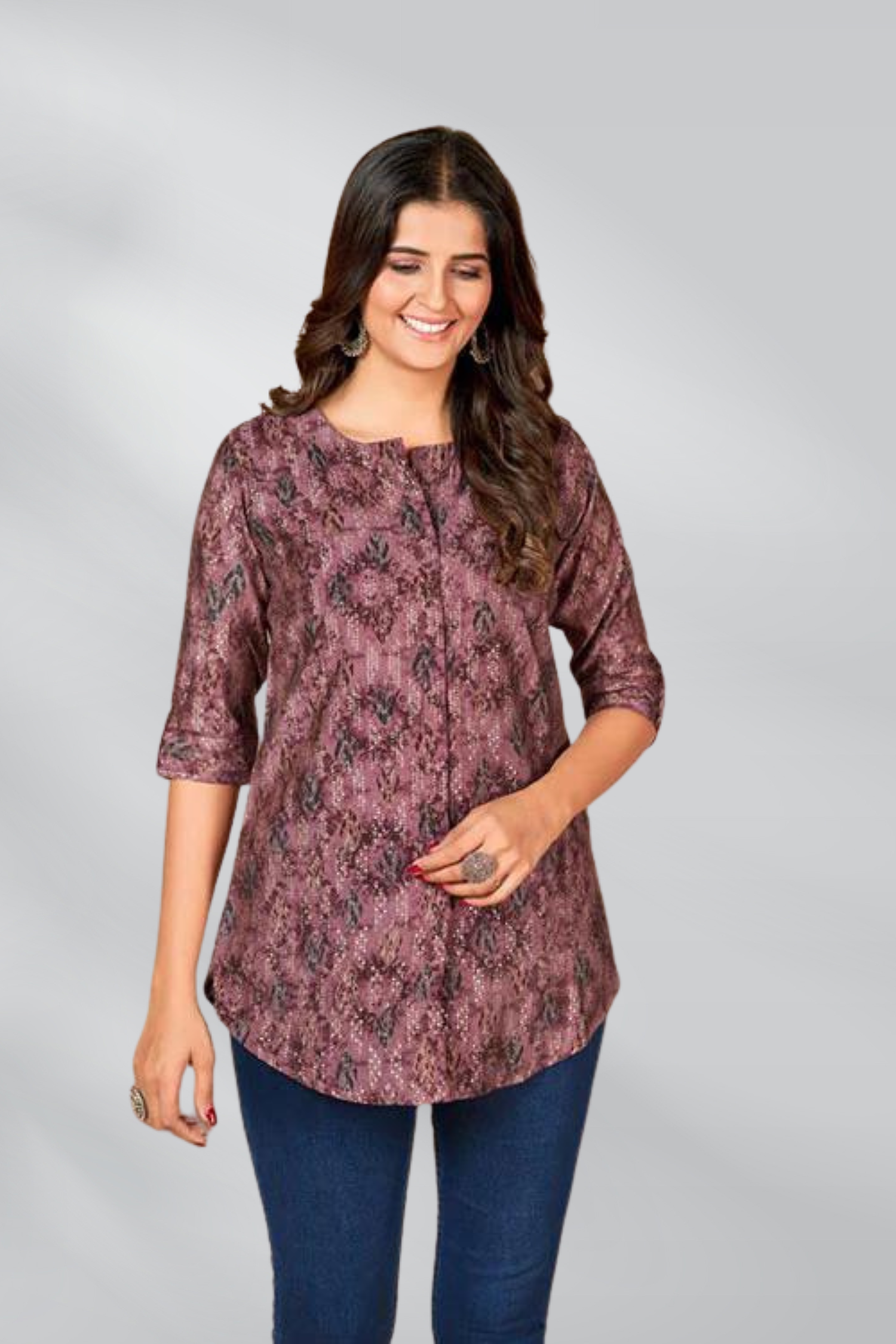 Modal Chandri Printed Tunic Top