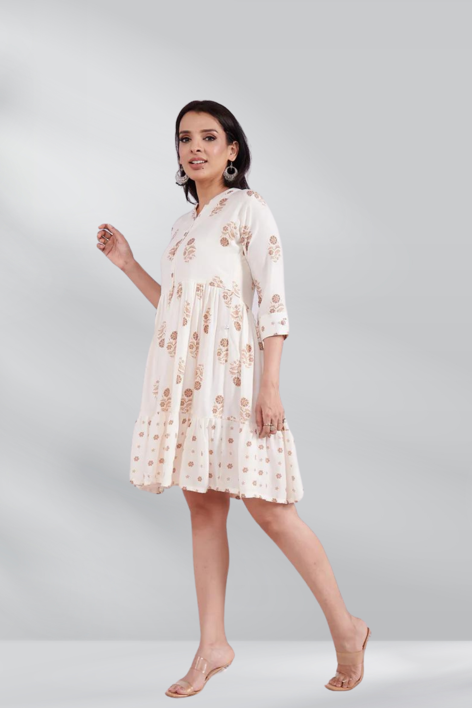 Pure Muslin Cream Floral Print