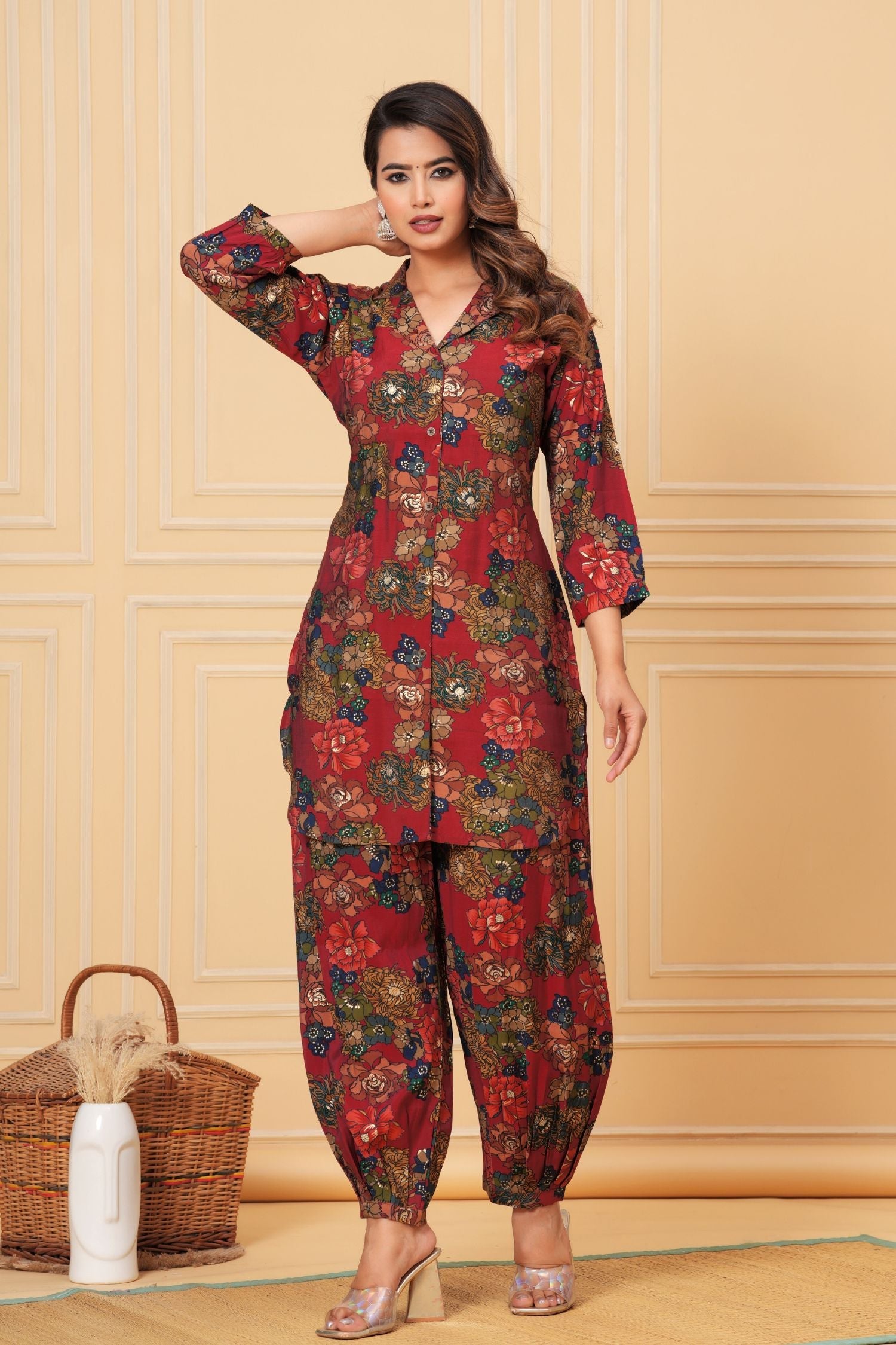 Pathani Floral Look Cord-Set4- Freyaa