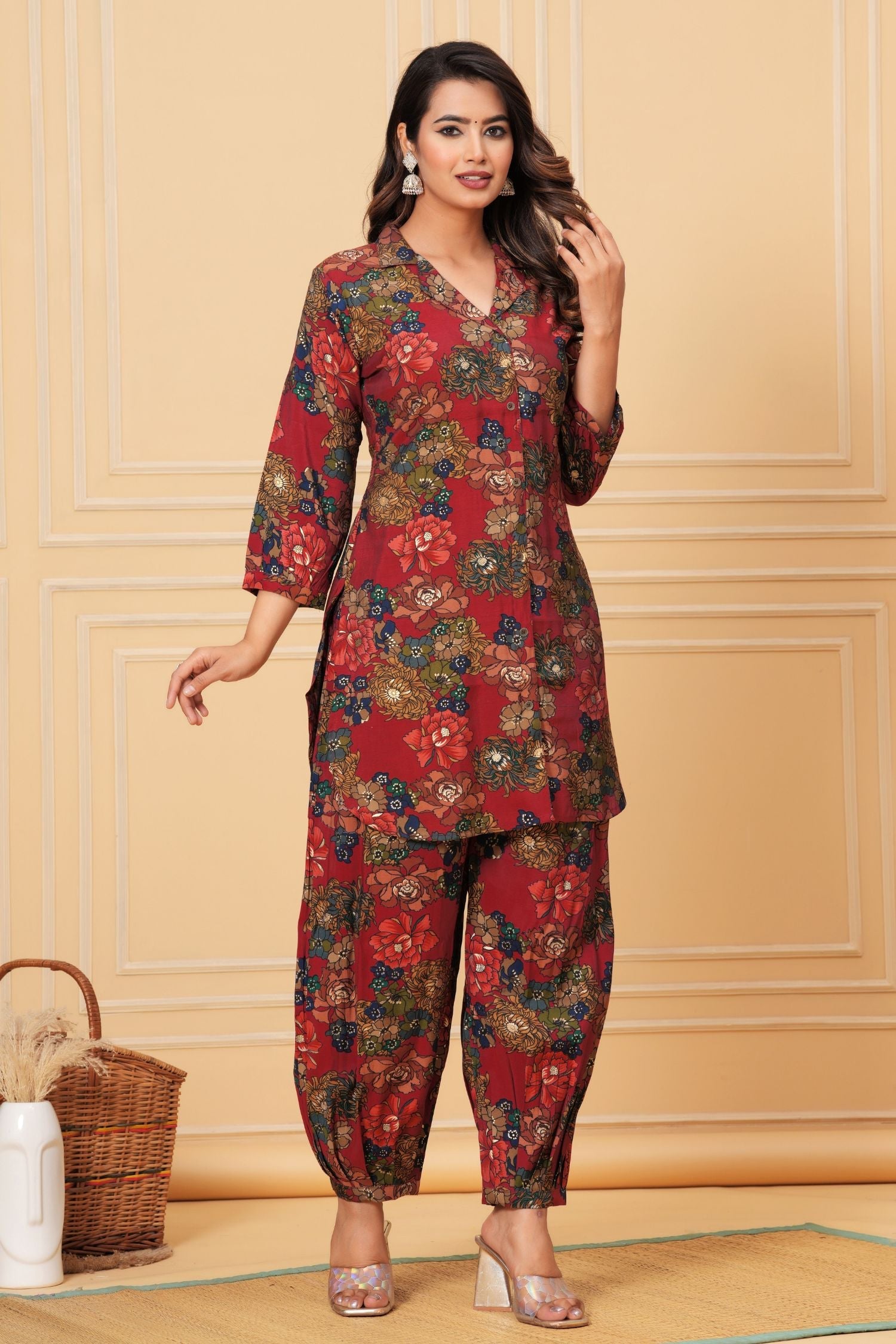 Pathani Floral Look Cord-Set3- Freyaa