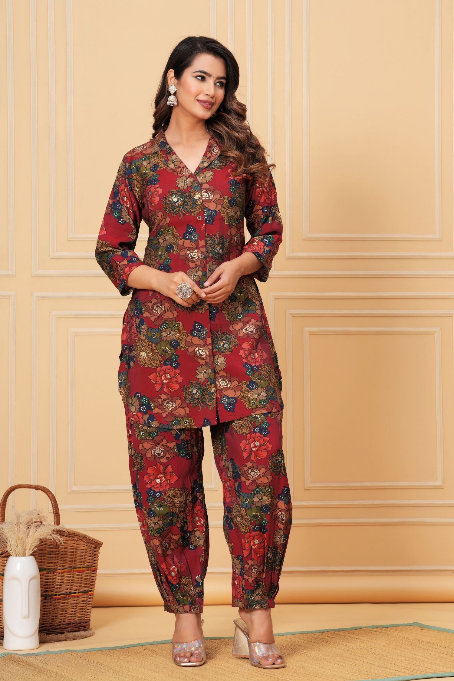 Pathani Floral Look Cord-Set1- Freyaa