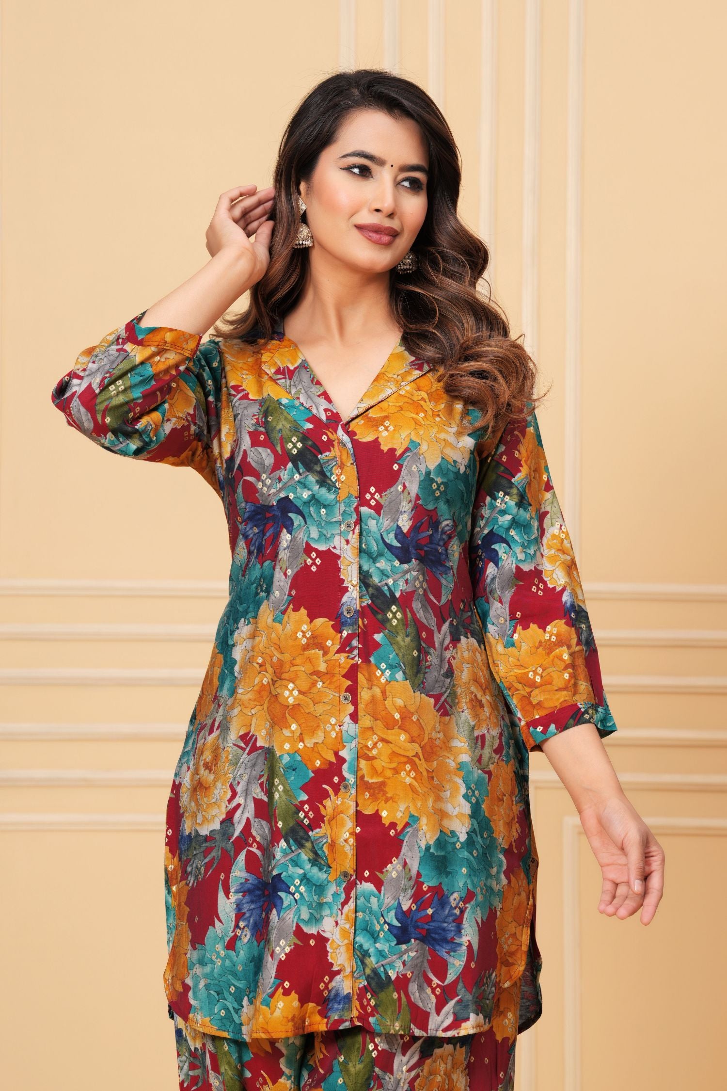 Pathani Big Floral Co-Ord Set5 - Freyaa