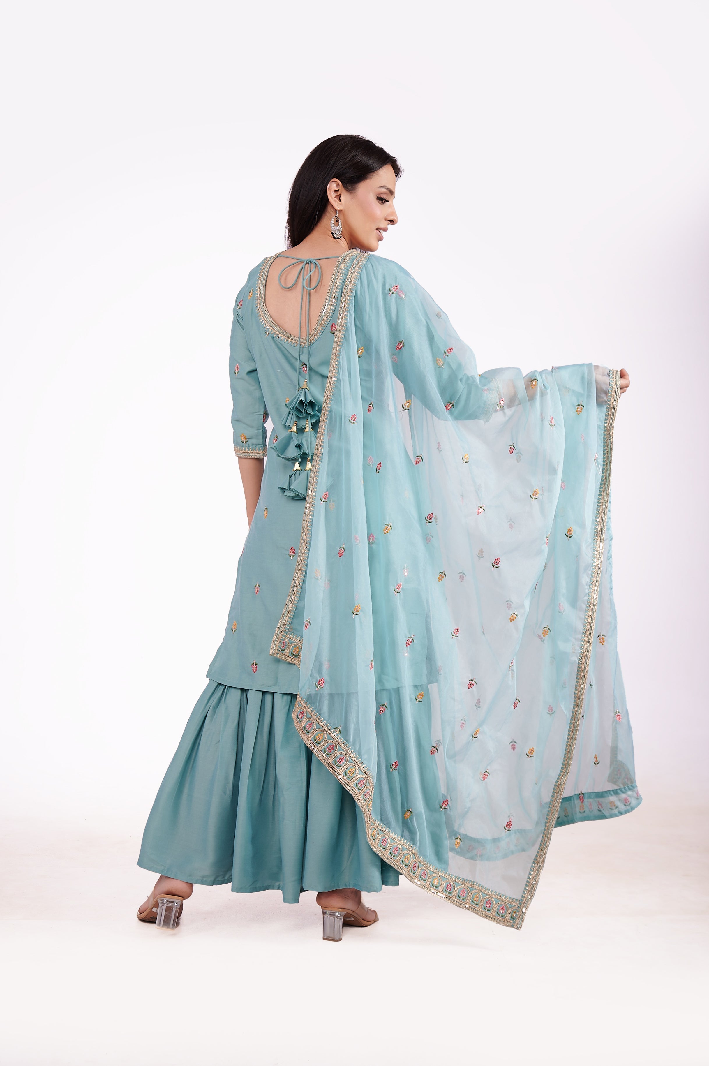 Three - piece Sharara Kurta Set 2 - Freyaa