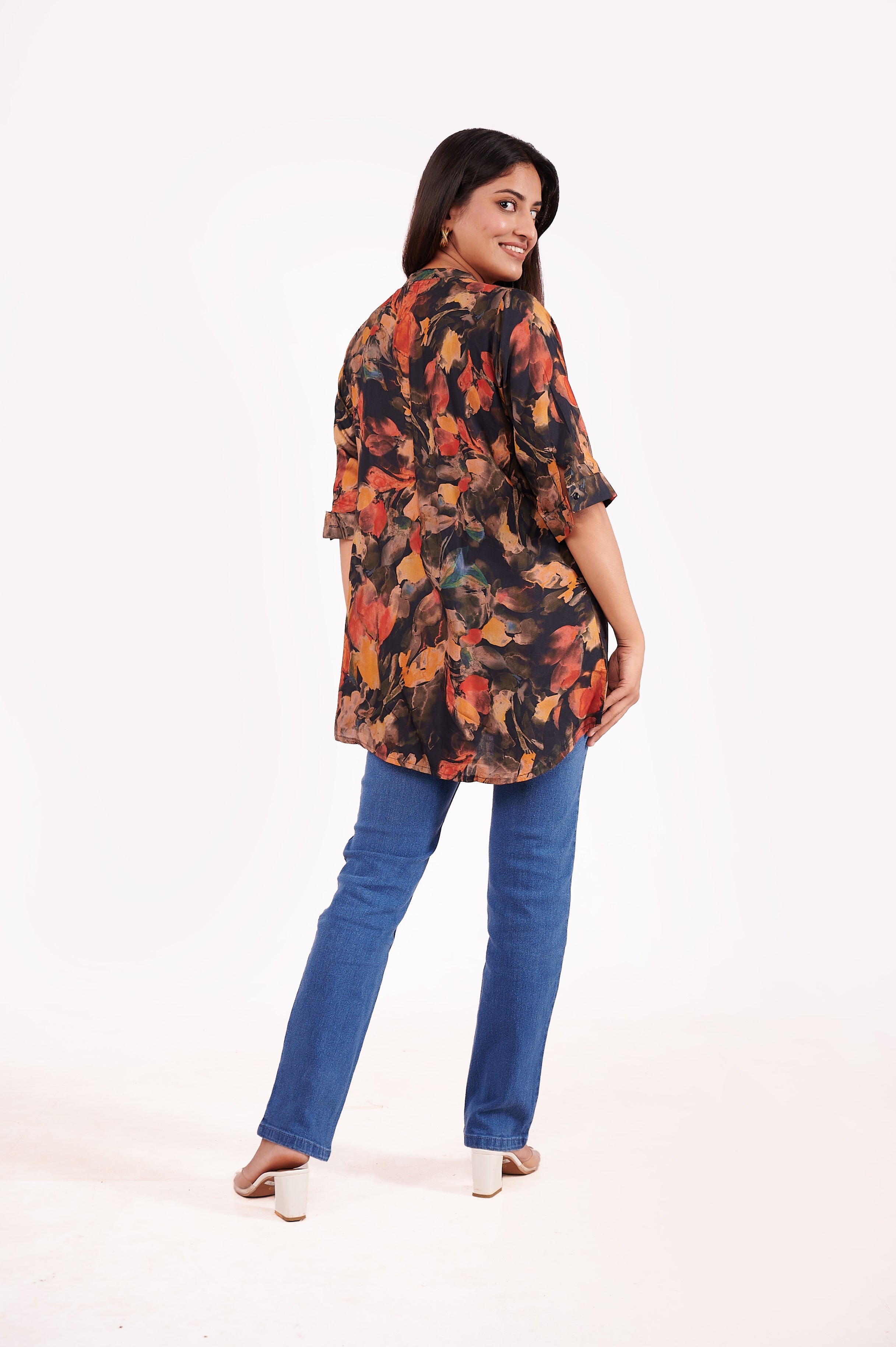 Crepe Bold Floral Printed Tunic