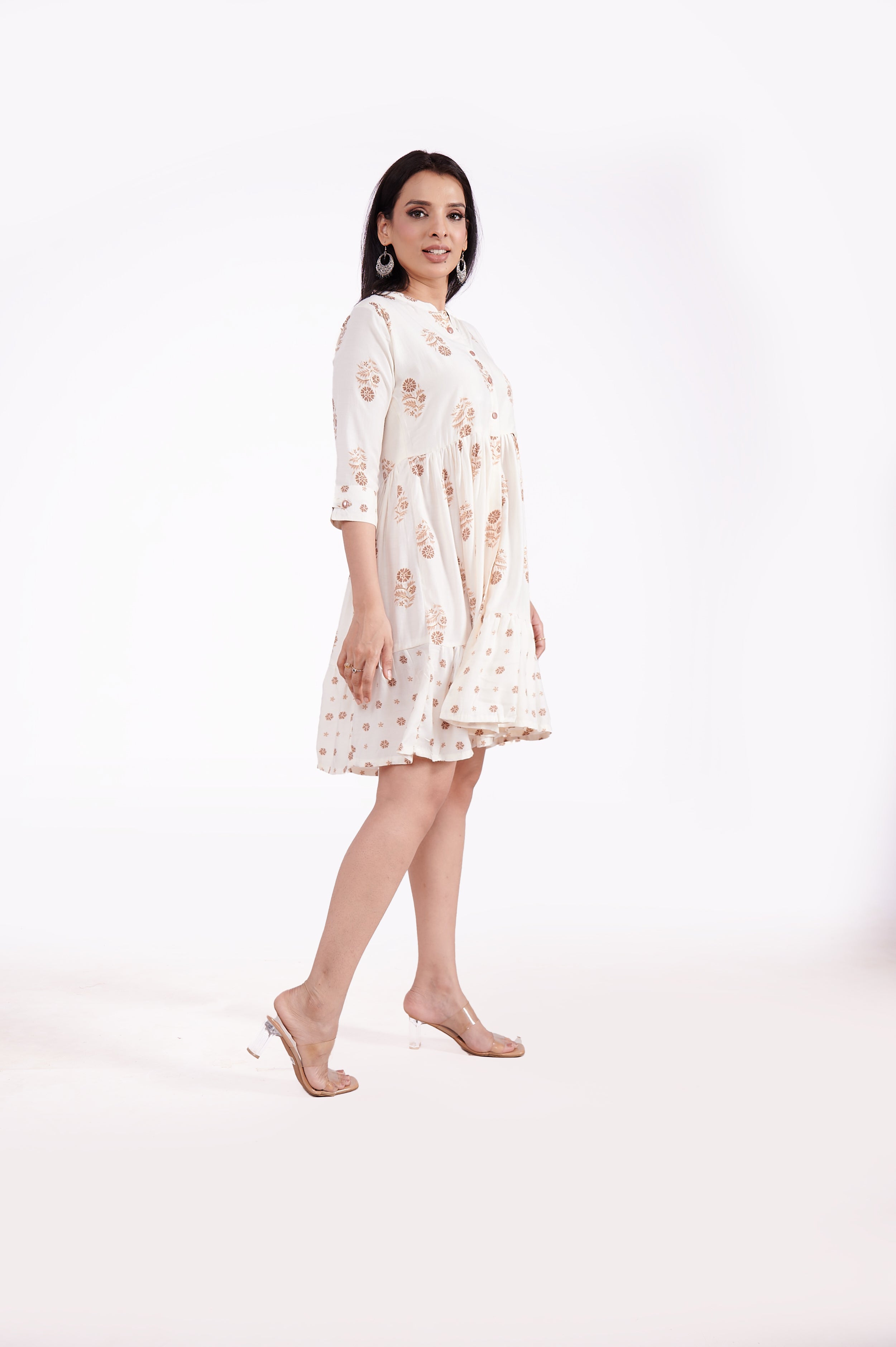 Pure Muslin Cream Floral Print