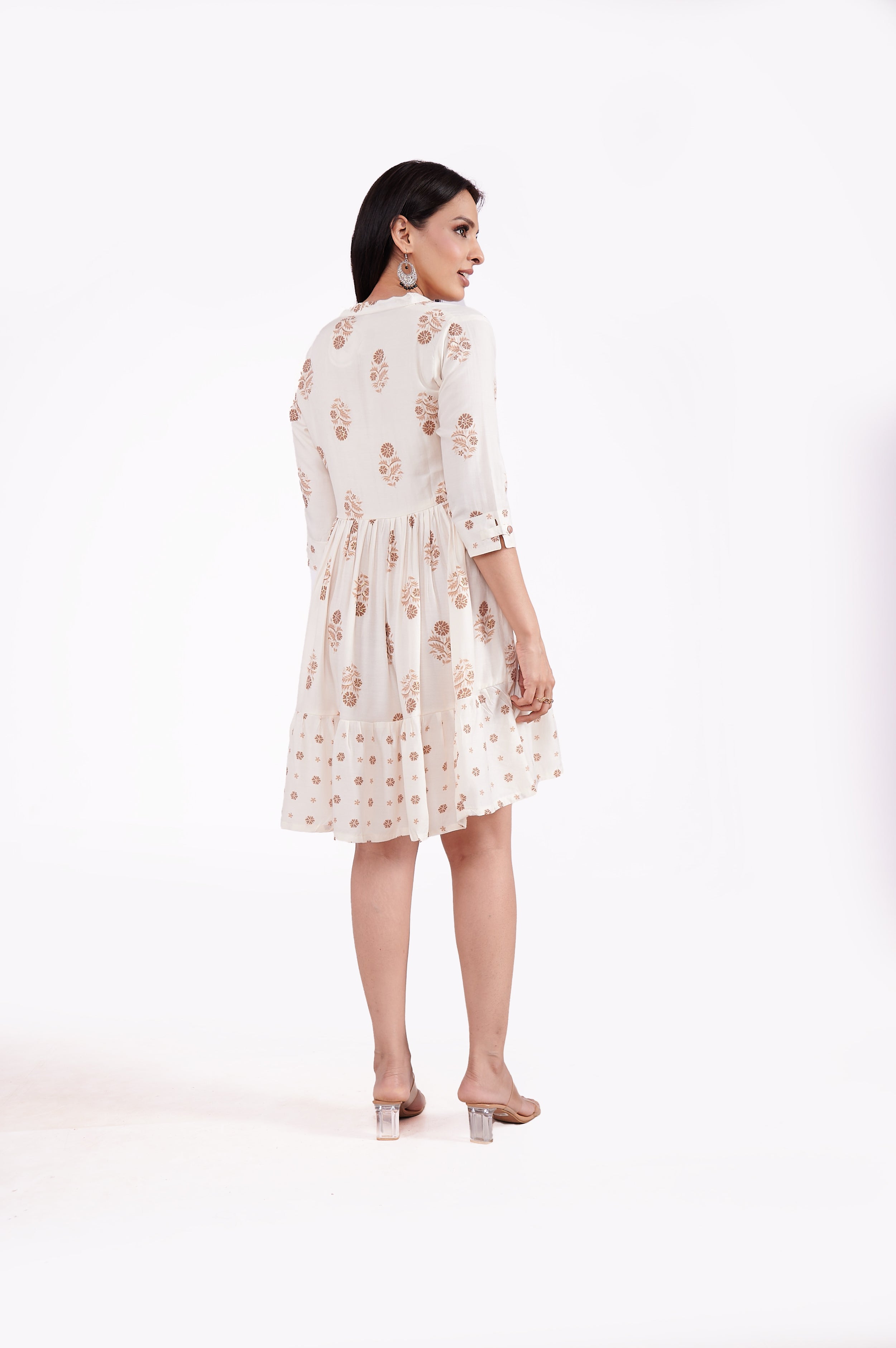 Pure Muslin Cream Floral Print