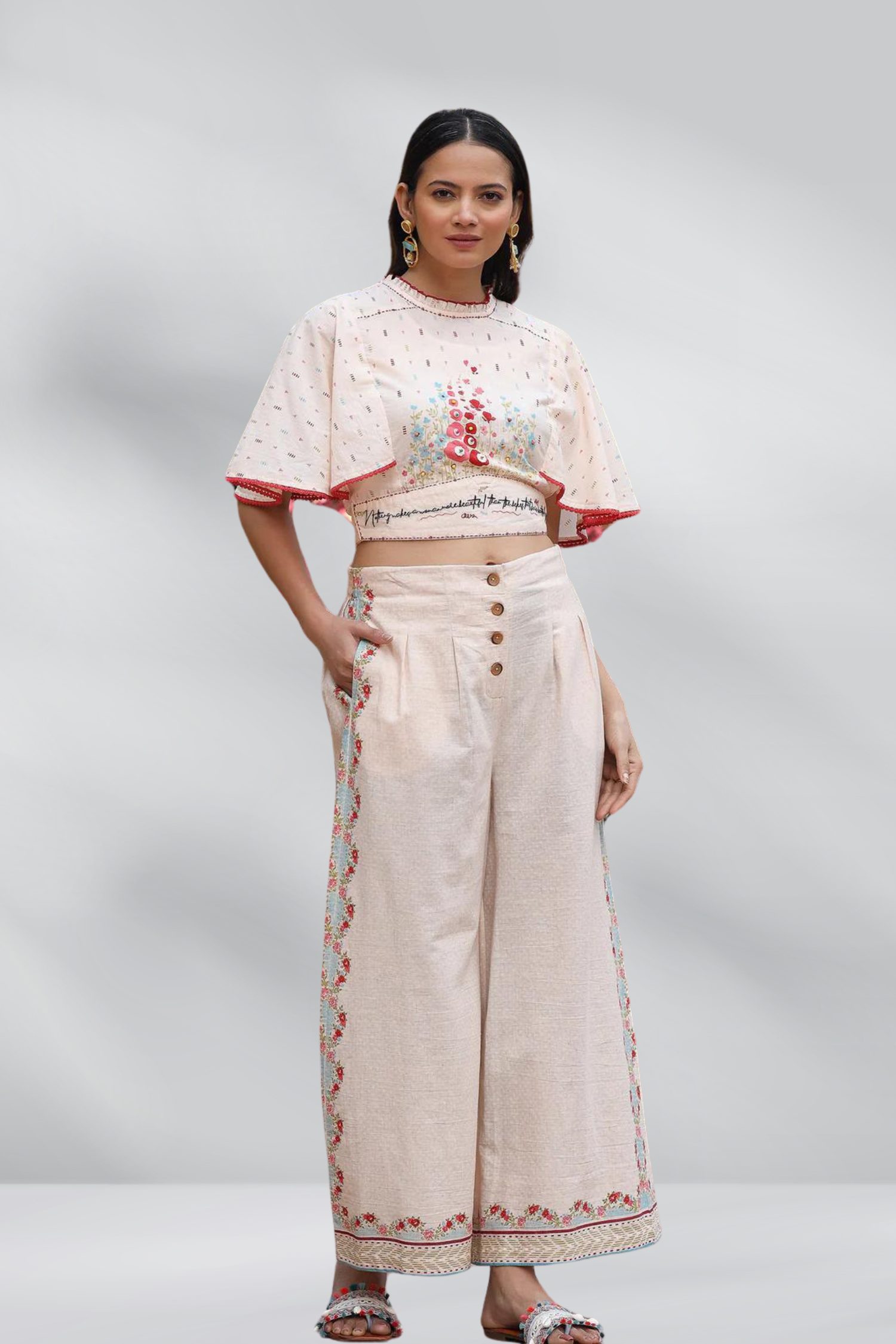 Flared Pants And Back Knot Co-Ord Set  - Freyaa