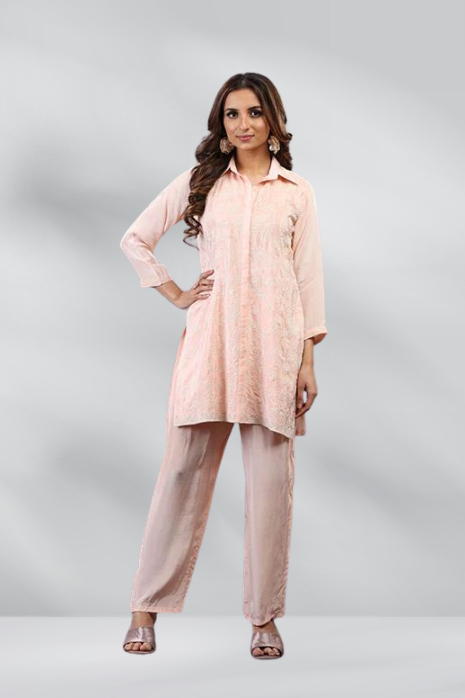 Viscos Embroidered Kurta Co_ord Set