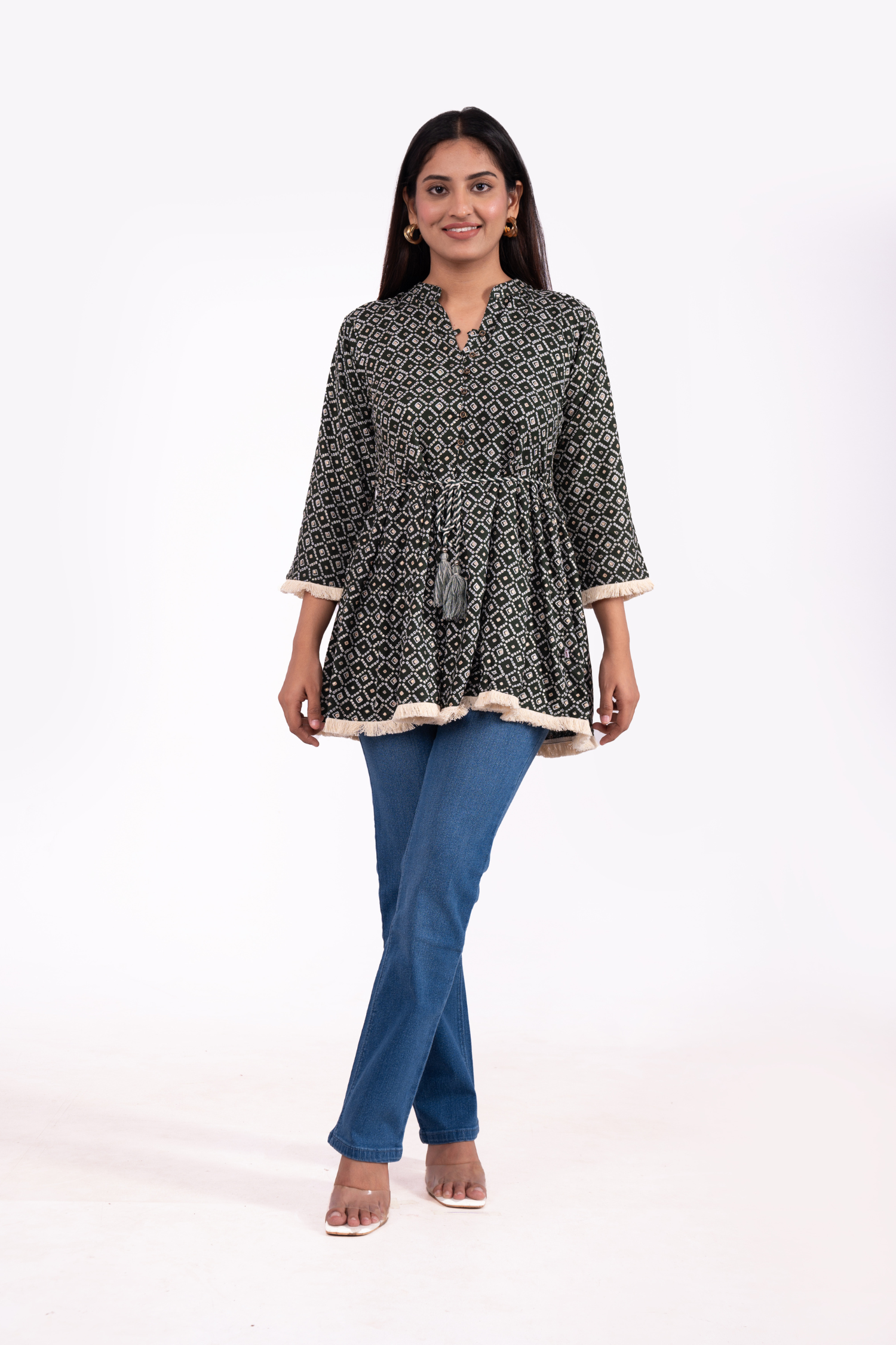 Rayon Bandhani Printed Tunic Top 3 - Freyaa