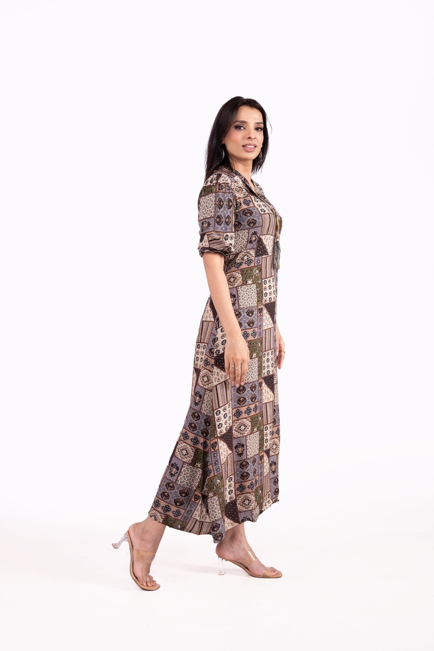 Cotton Ankle Length Printed Dress