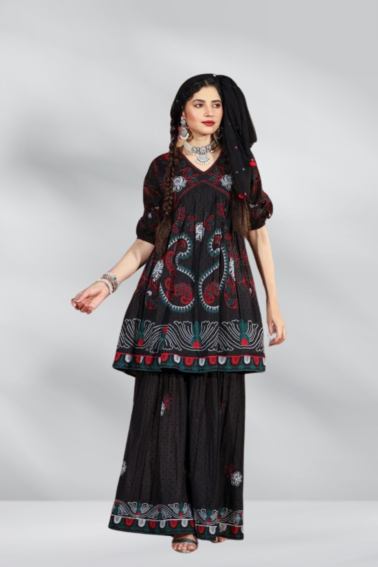 Cotton Sharara Co-Ord Set- Freyaa