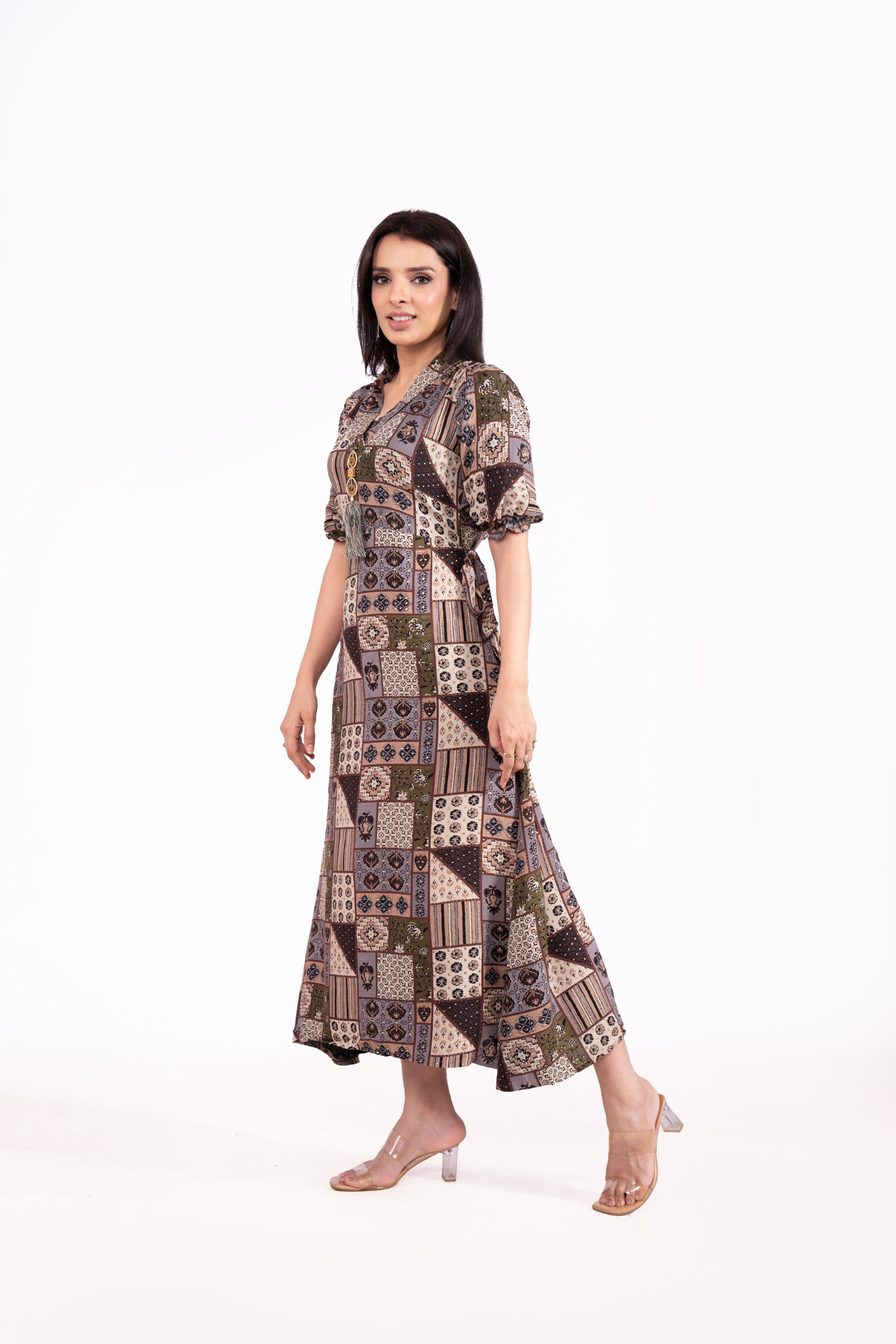 Cotton Ankle Length Printed Dress