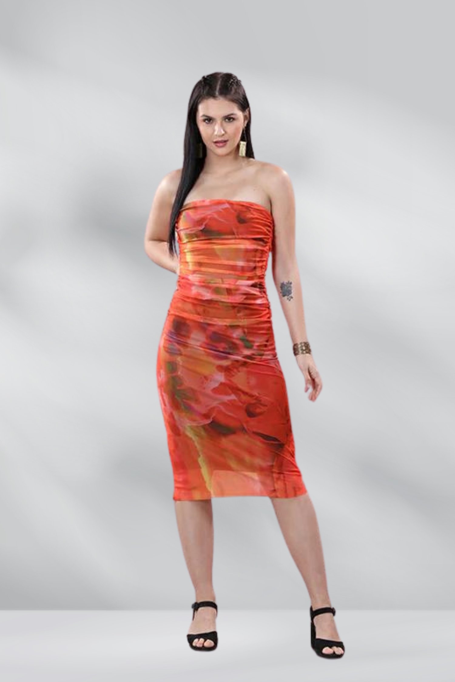 Chiffon Tube Dress Plus Size 1 - Freyaa