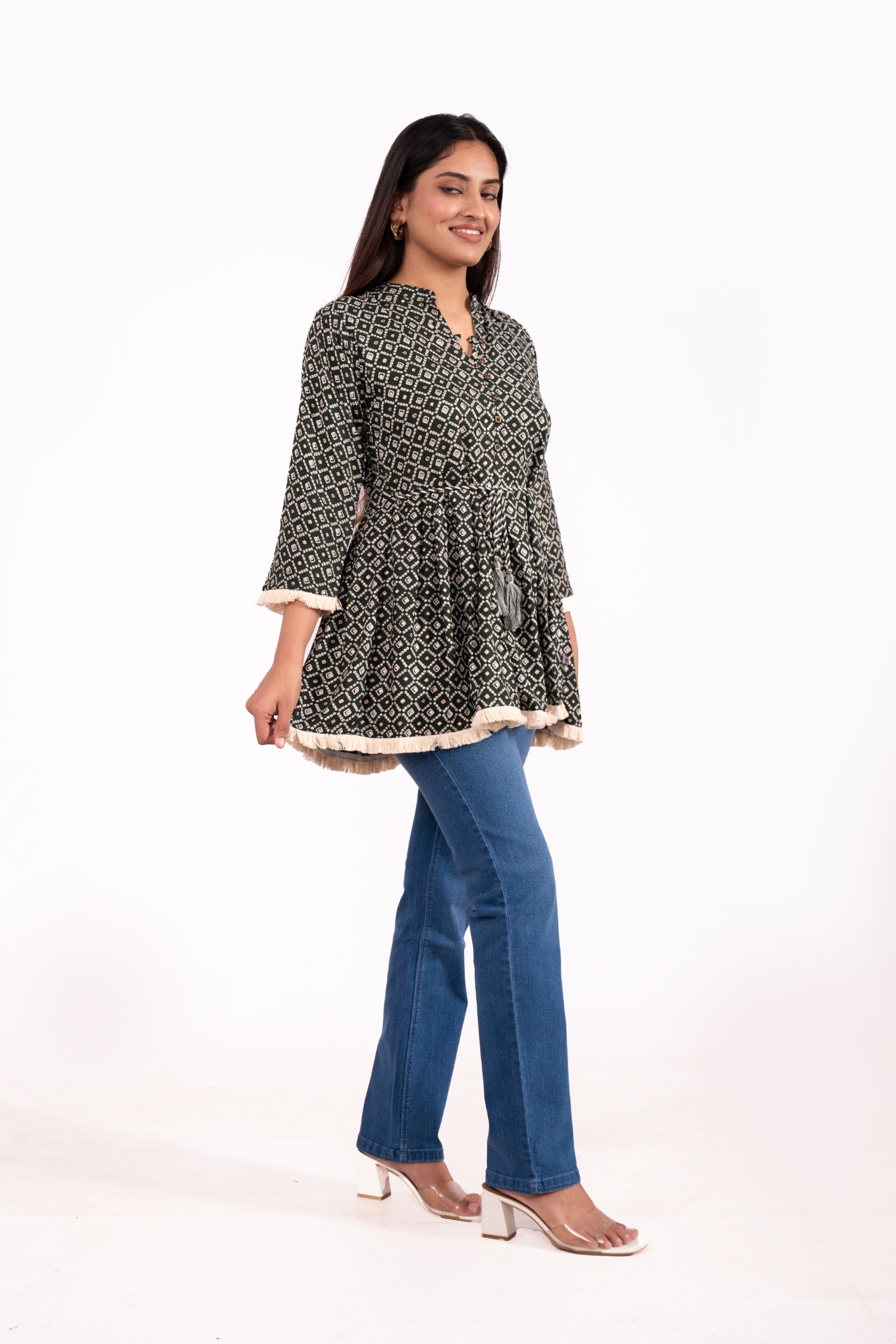 Rayon Bandhani Printed Tunic Top 5 - Freyaa