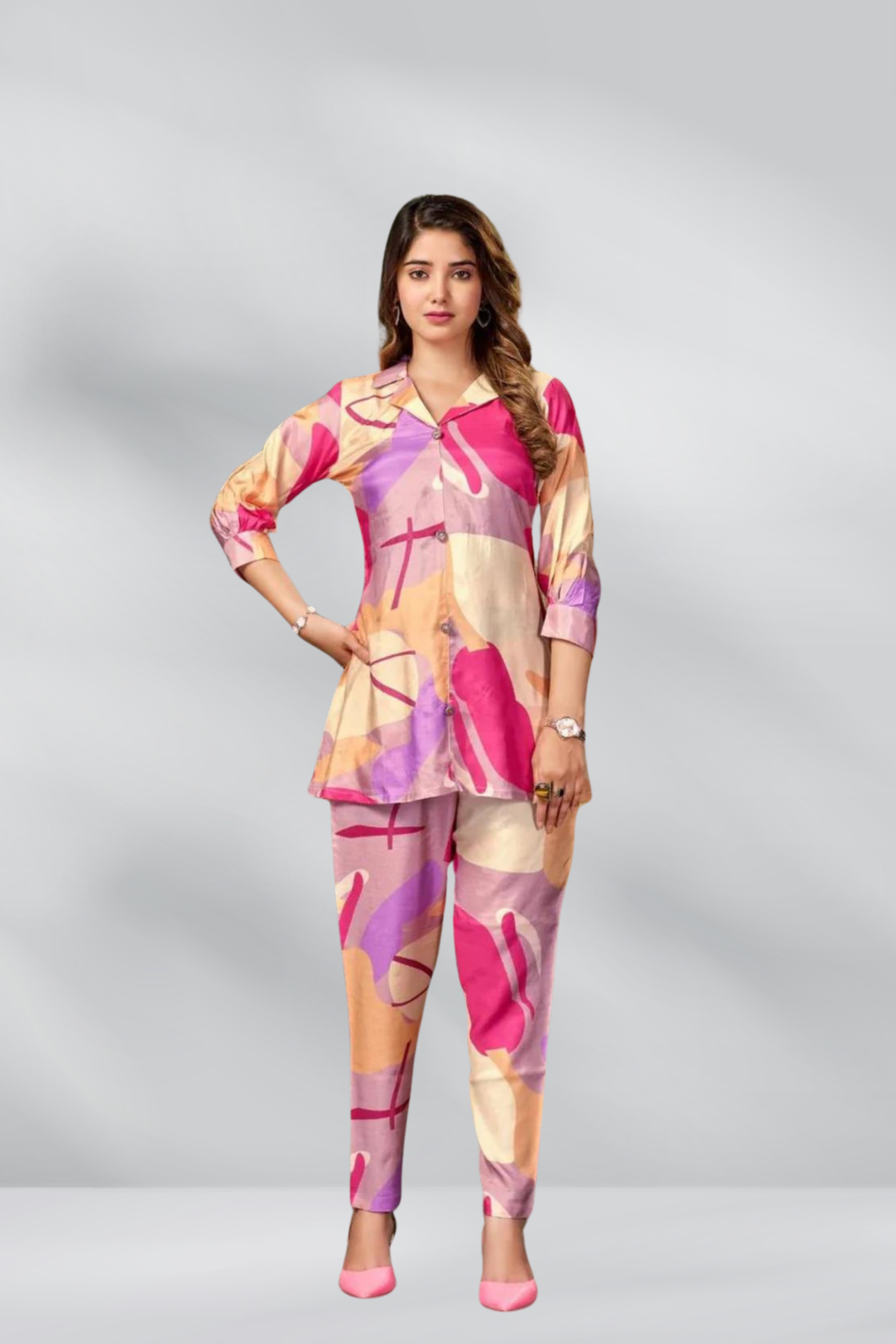 Floral Front Button Co-Ord Set - Freyaa