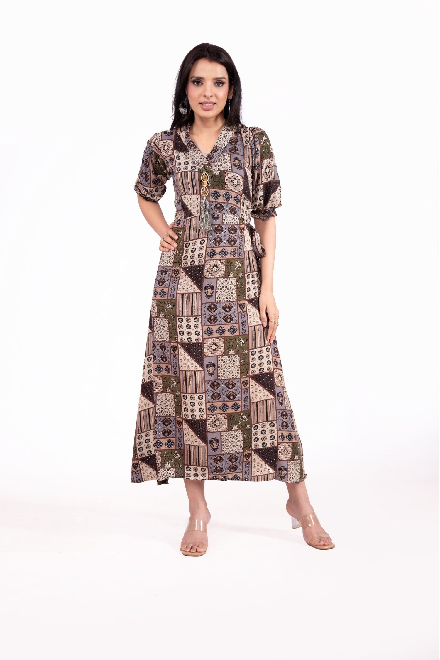 Cotton Ankle Length Printed Dress