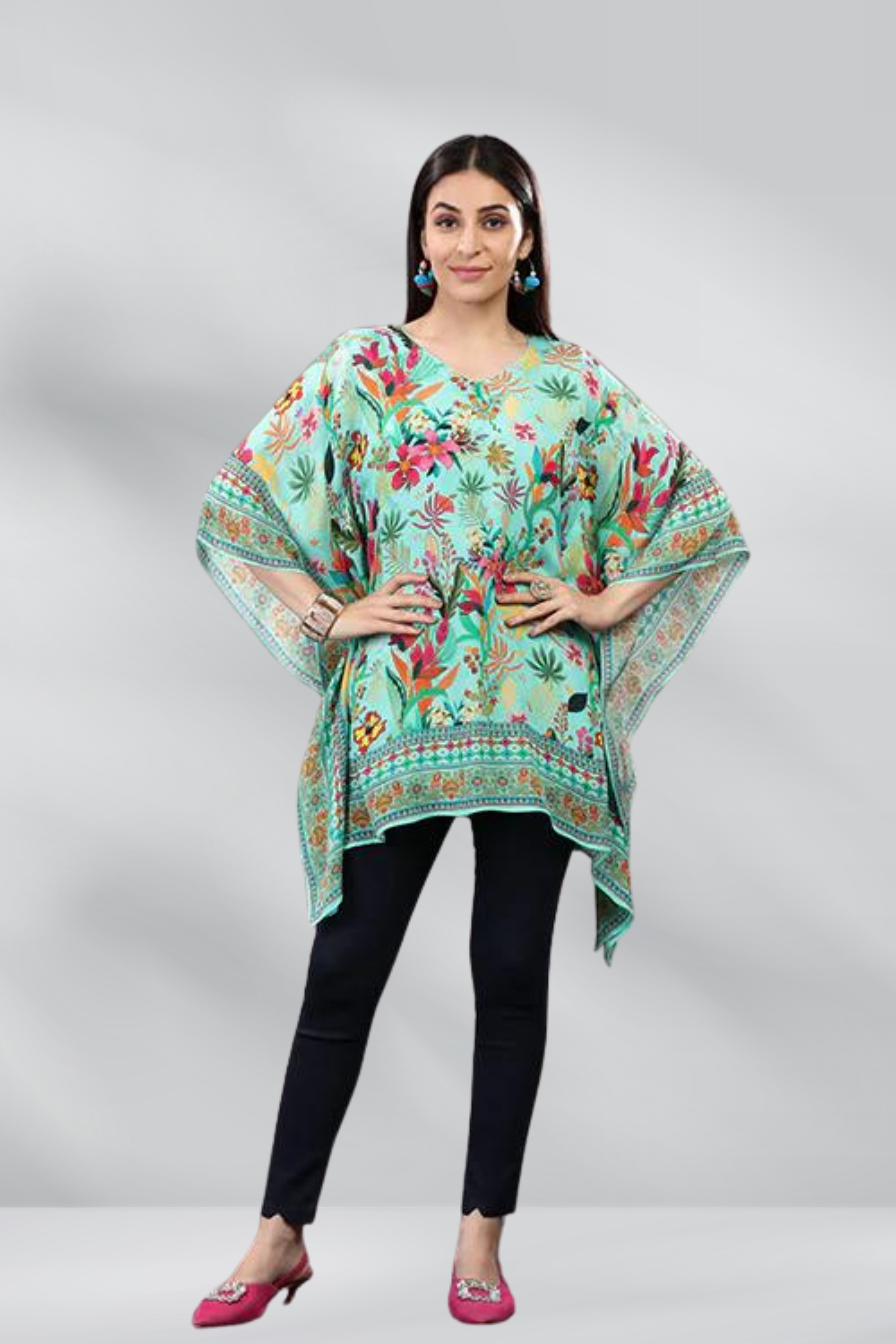 Short Kaftan with Ethnic print