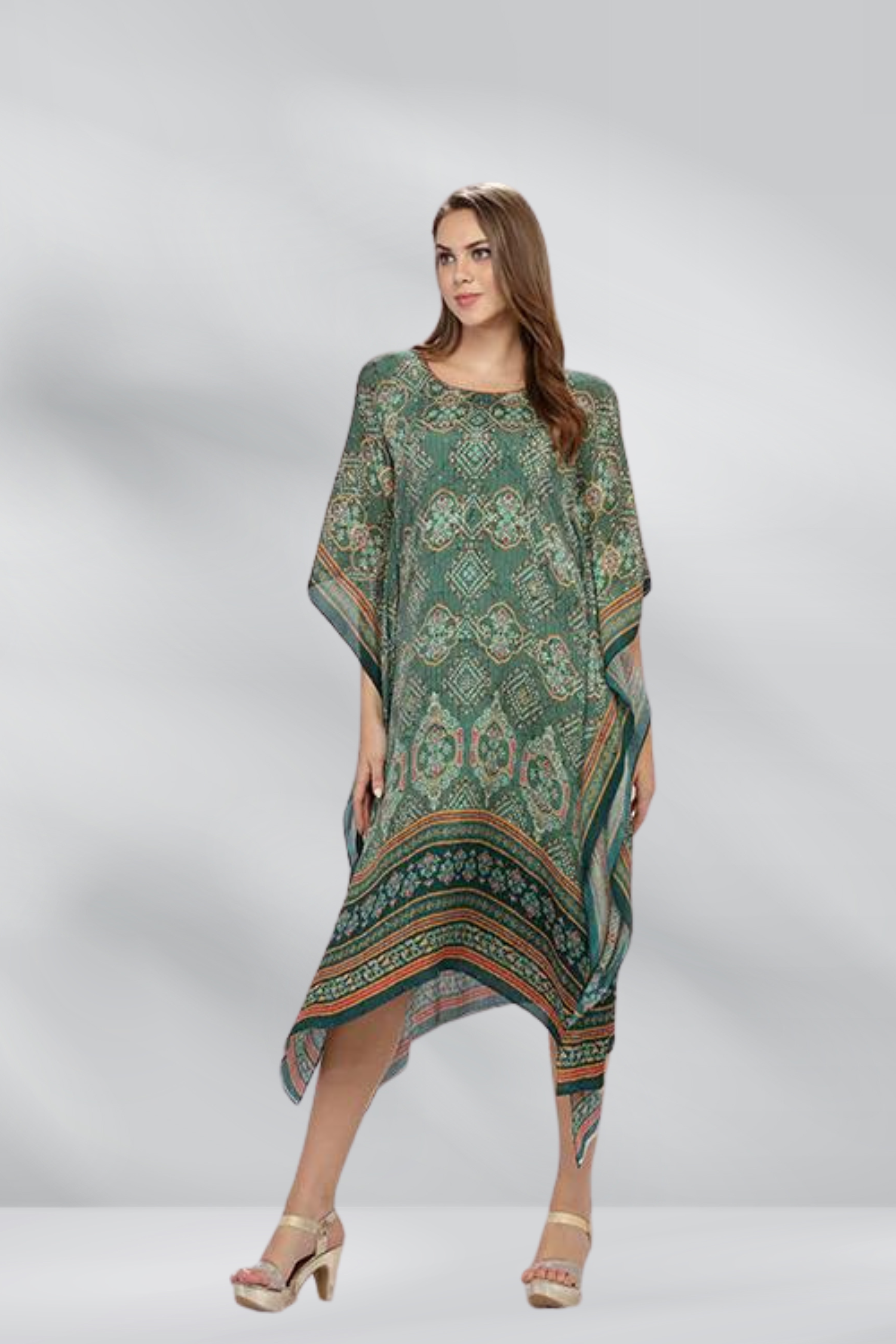 Bandhini Print Long Kaftan