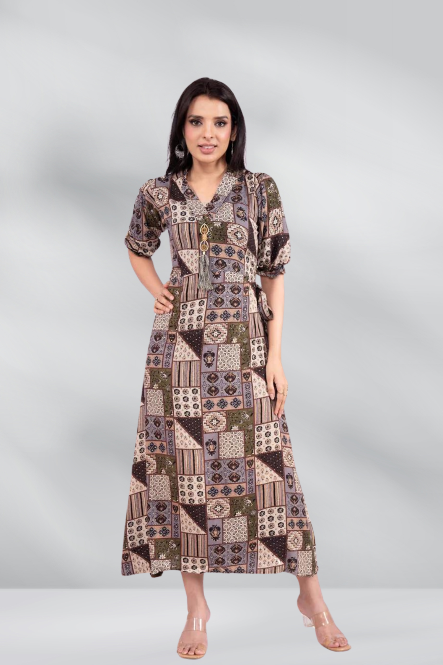 Cotton Ankle Length Printed Dress