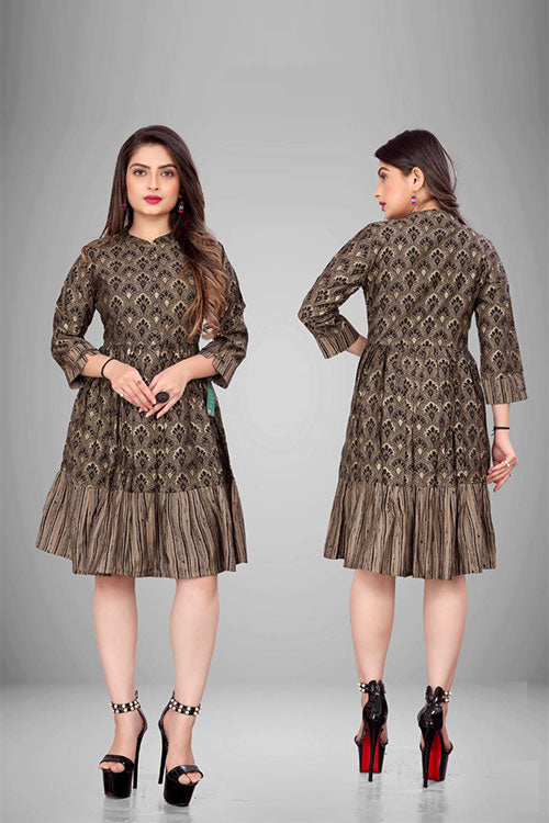 Mul Foil Printed Tunic Dress