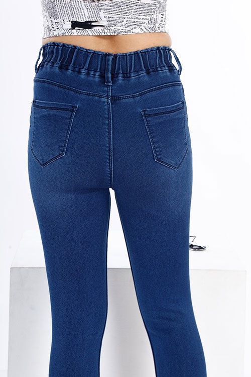 Denim Blue Joggers Pant 3 - Freyaa