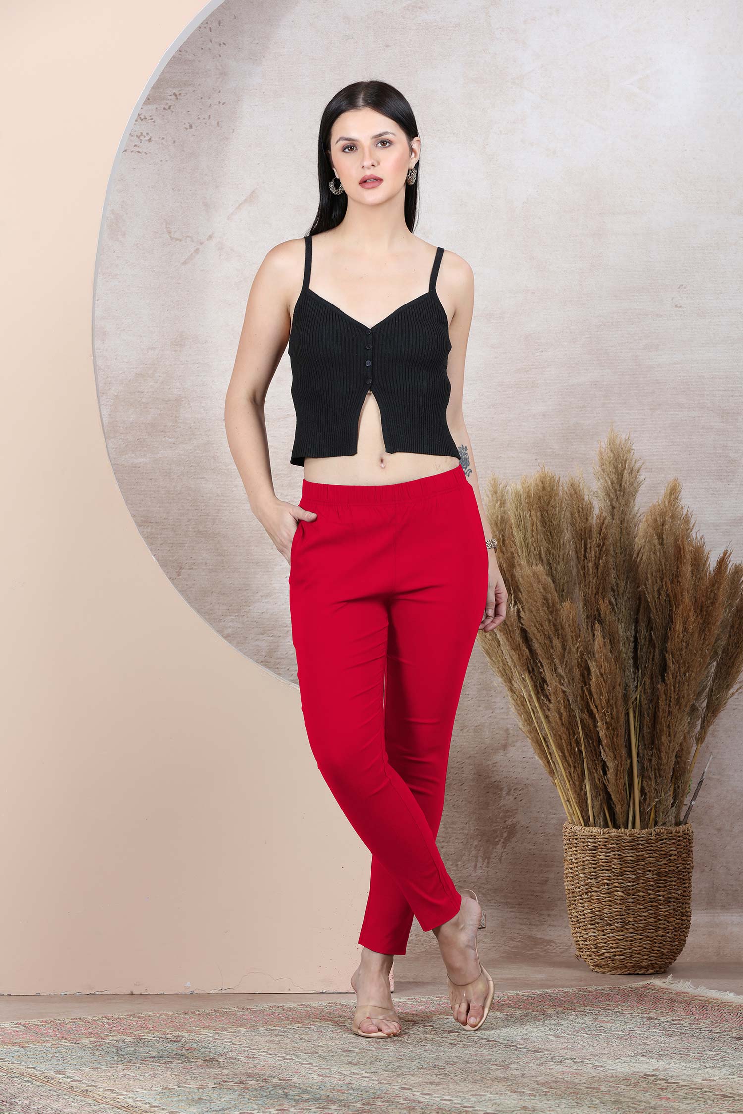 Red Lycra Leggings - freyaa